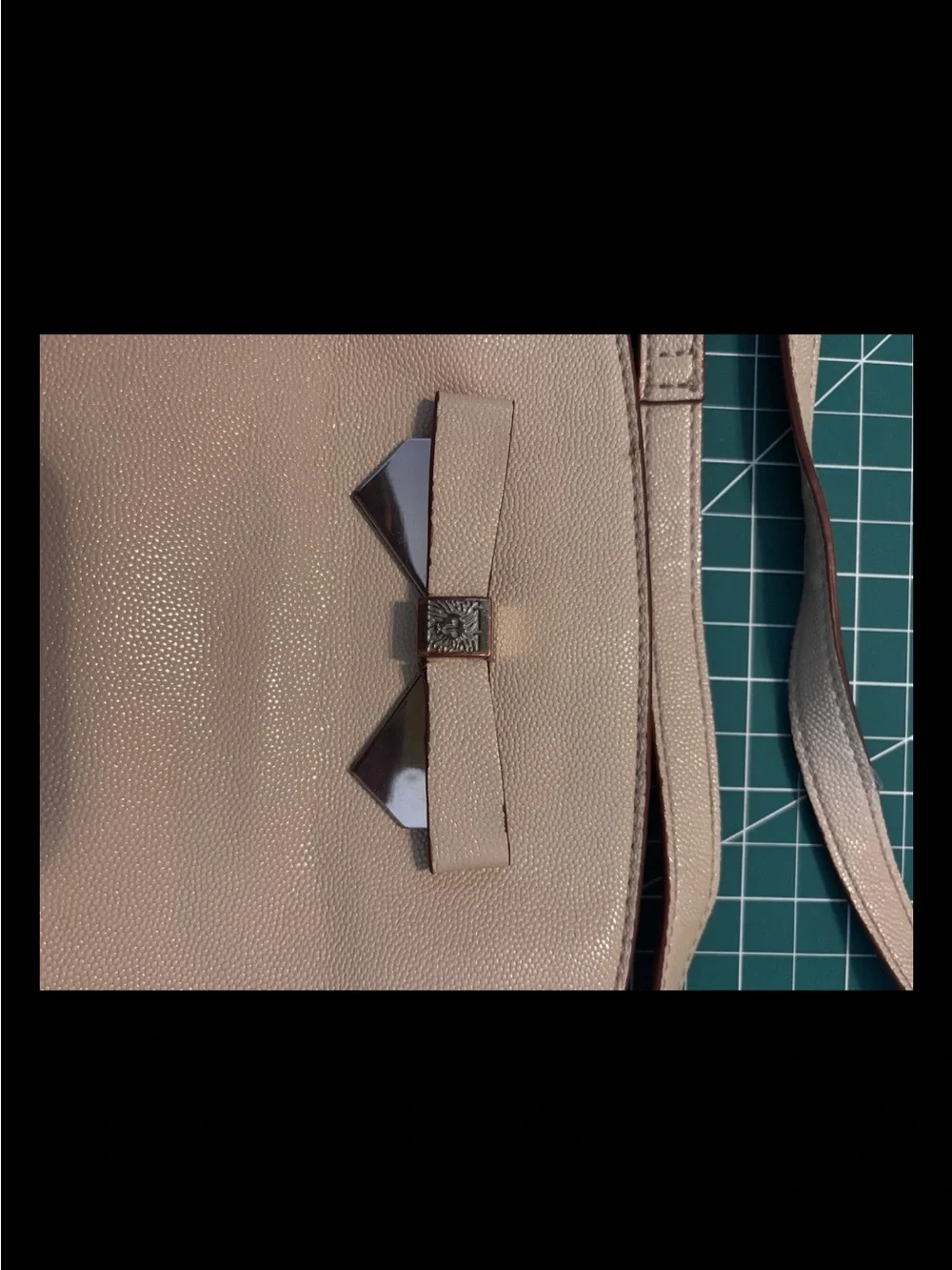 Nude Anne Klein Bow Accent Crossbody Bag